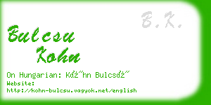 bulcsu kohn business card